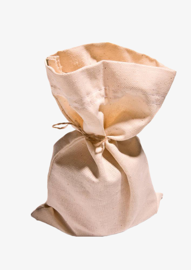 黄色布袋束口袋【高清装饰元素png素材】-90设计