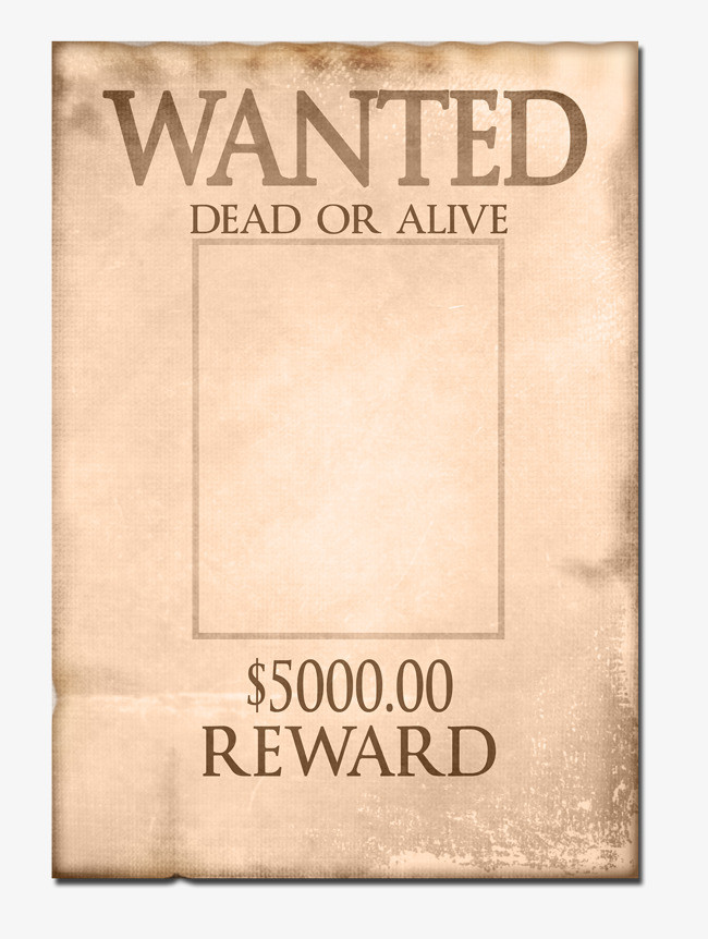 褐色通缉令素材免抠