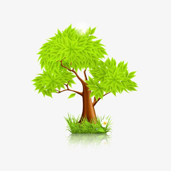 卡通清新小树绿叶