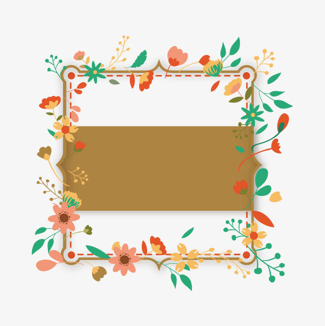 花卉免扣边框文字背景