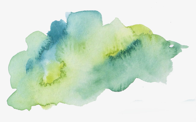 蓝色彩色水墨【高清png素材】-90设计