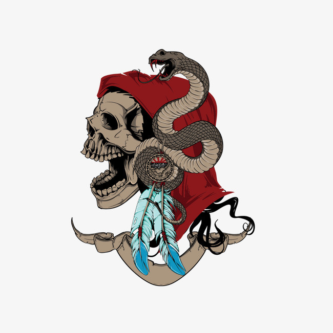 骷髅头服装印花矢量图