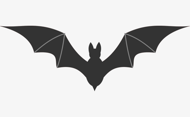 手绘展翅黑色蝙蝠