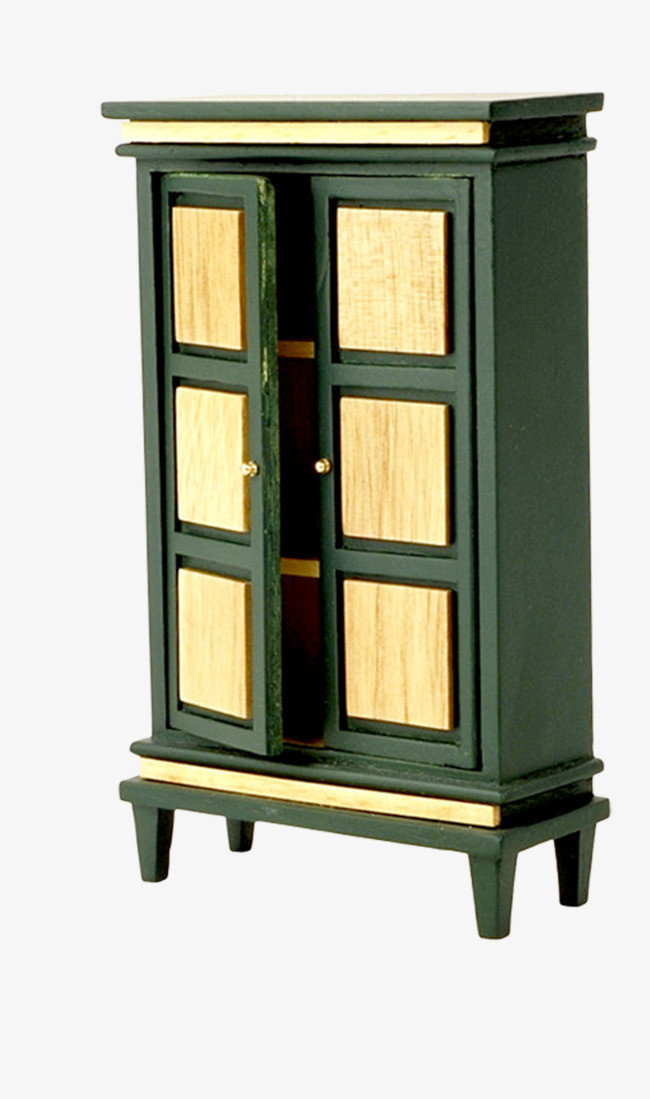 绿色书柜柜子素材免抠