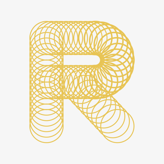 创意圆圈渐变英文字母r