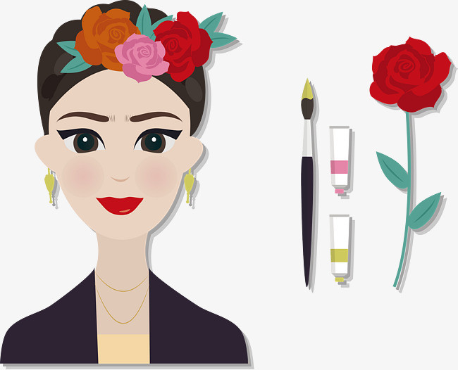 美妆博主矢量【高清png素材】-90设计