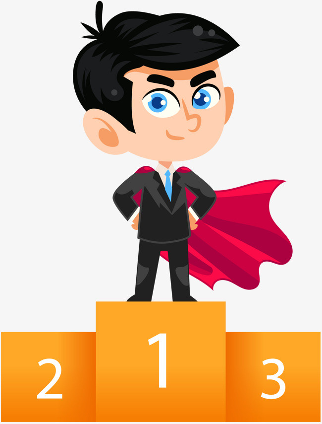 奖杯卡通矢量手绘可改色第一名