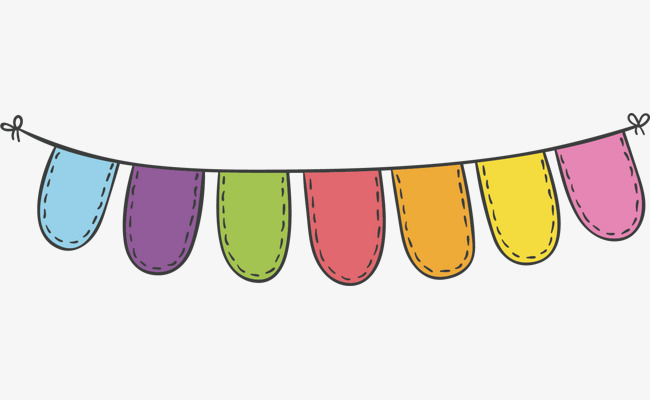唯美彩旗彩带矢量素材节日装饰卡通彩带