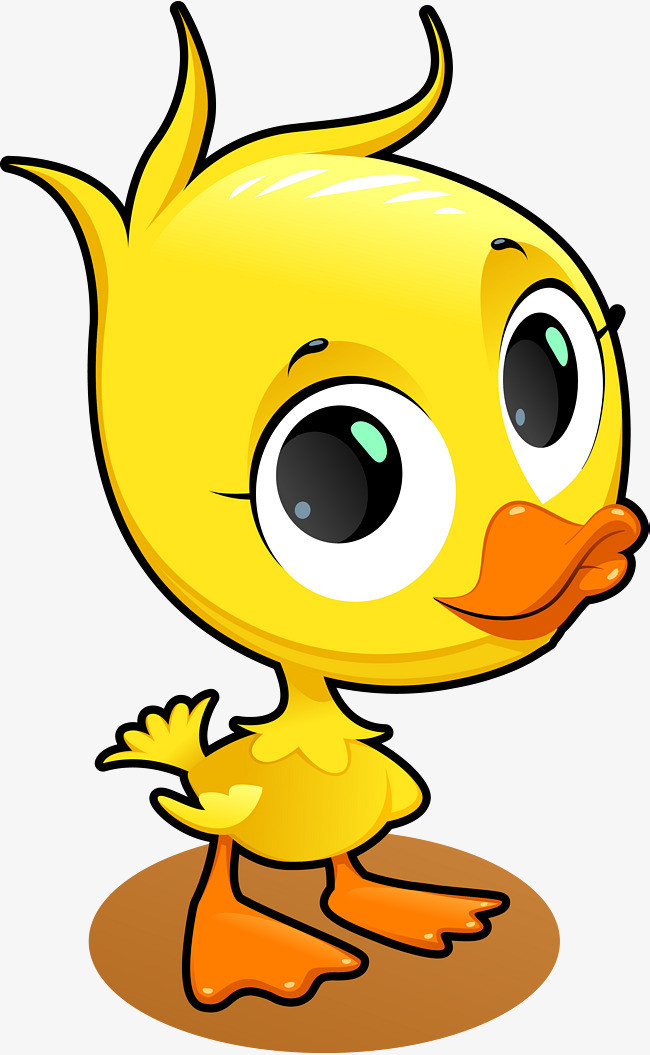 卡通手绘可爱小动物小鸭子英文字母