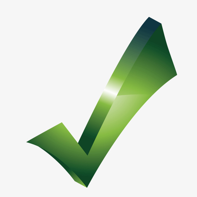 绿色对号png素材-90设计