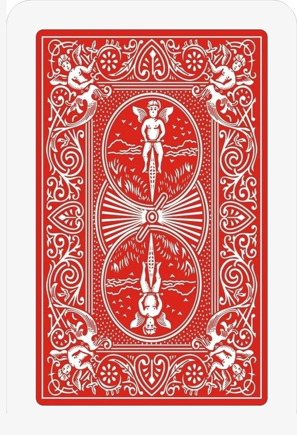 红色花纹扑克牌背面素材