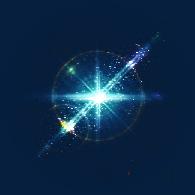 蓝色矢量_蓝色星芒光源矢量png素材-90设计
