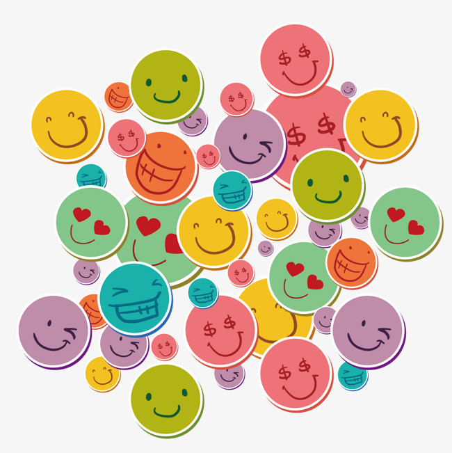 矢量彩色笑脸