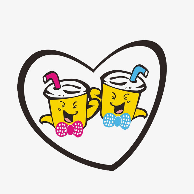 可爱简约大方手绘奶茶杯