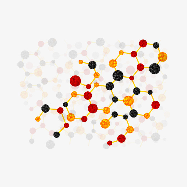 生物科技化学护肤品化妆品小分子结构元素素材