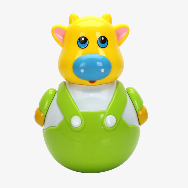 卡通动物小牛玩具不倒翁