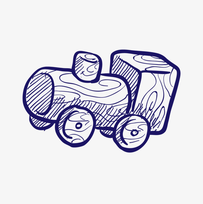 手绘玩具火车png素材-90设计