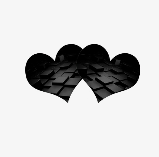 两颗黑心png素材-90设计