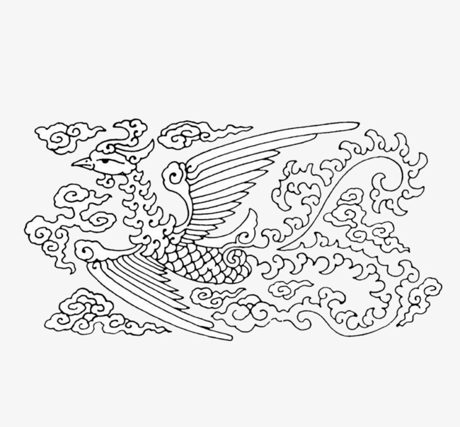 线条凤凰