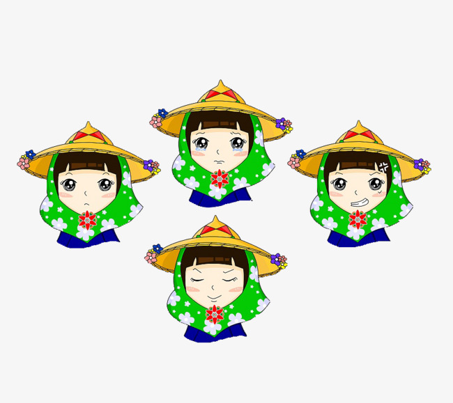 惠安女孩卡通表情包