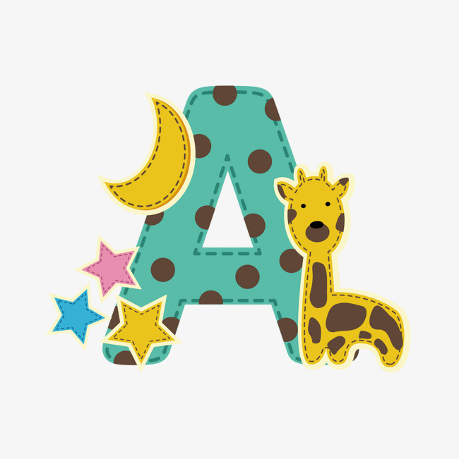 可爱卡通英文字母艺术字a