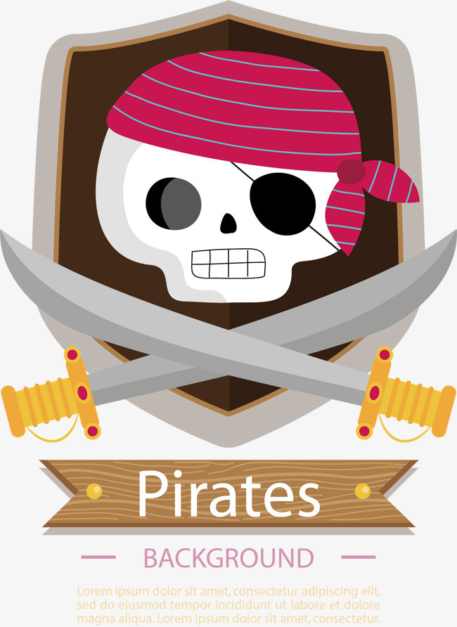 手绘卡通海盗装饰素材