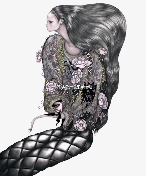 手绘创意灰色插画设计