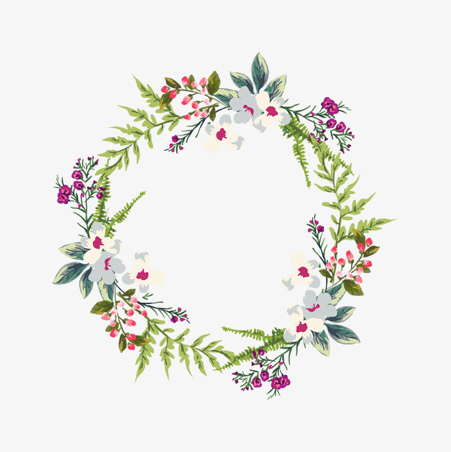 手绘花环下载png素材-90设计