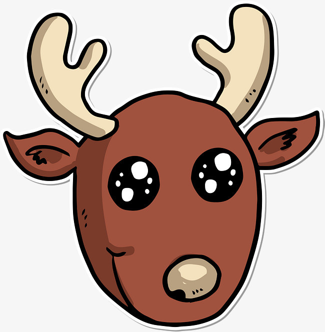 咖啡色卡通麋鹿装饰图案