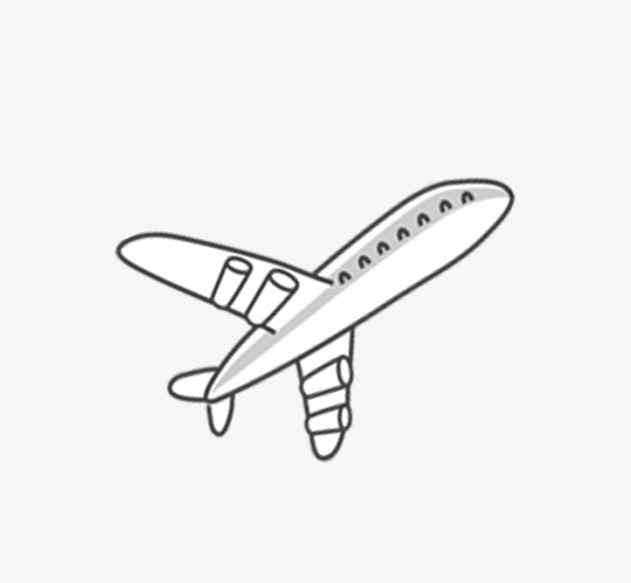 白色简约飞机装饰图案