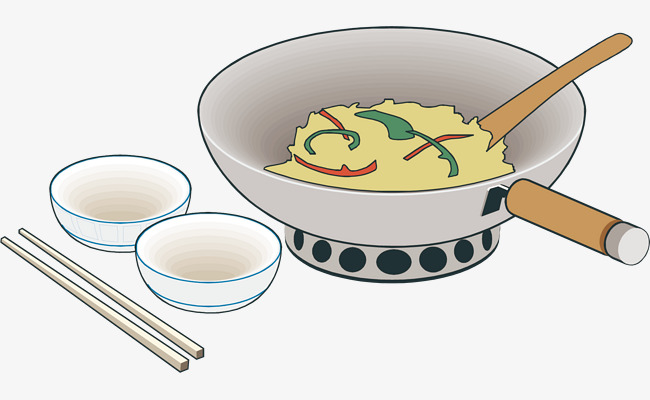 卡通饭菜碗筷矢量