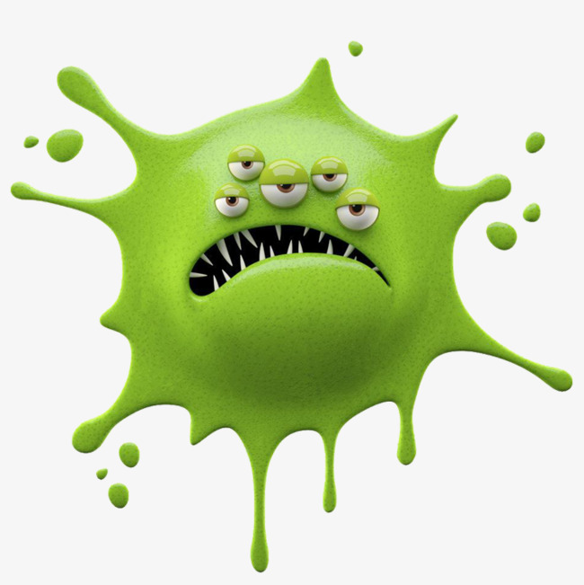 手绘卡通肠道毒素细菌肠道病毒免扣元素