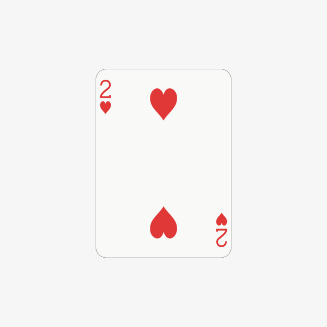 红桃二扑克牌png素材-90设计