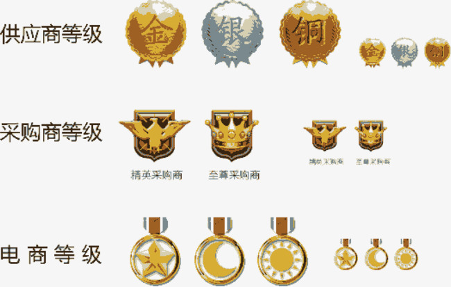 vip金属等级胸章