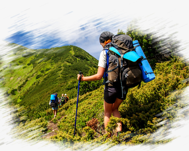 徒步旅行主图免抠素材