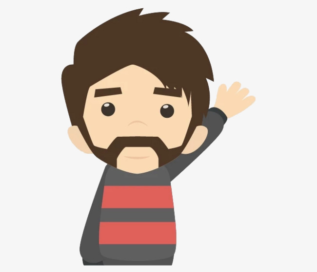 手绘卡通可爱小孩儿童粉色简约招手