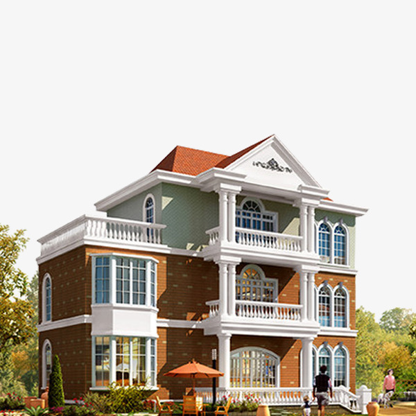 立体别墅png素材-90设计