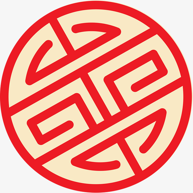 红色中国风花纹装饰图案