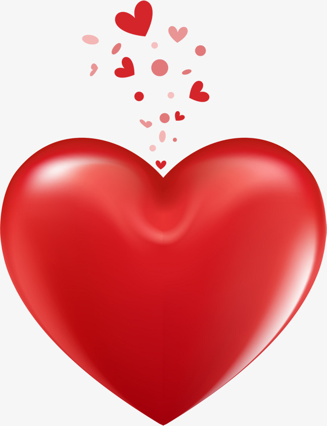 红色简约爱心装饰图案