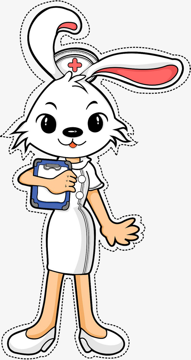 一个卡通动物的护士图片