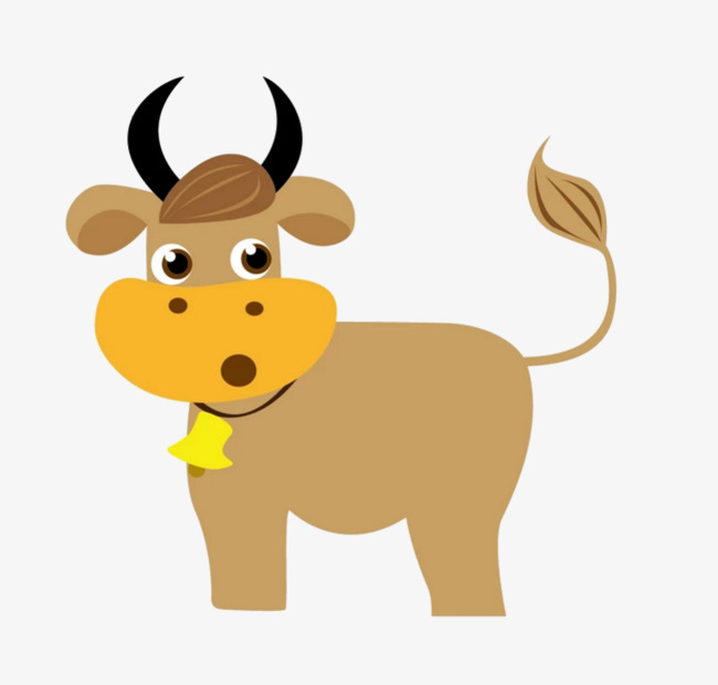 卡通黄色牛png素材-90设计