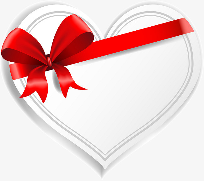 白色白色简约爱心蝴蝶结装饰图案