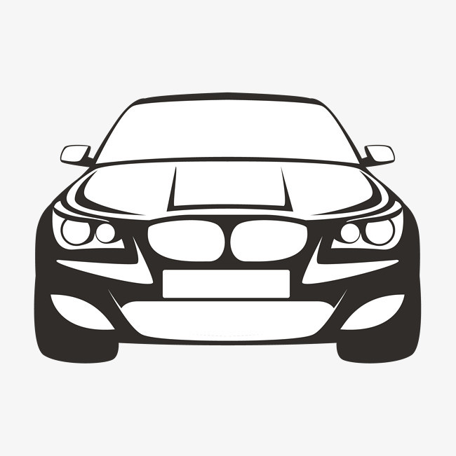 轿车车头简笔画矢量