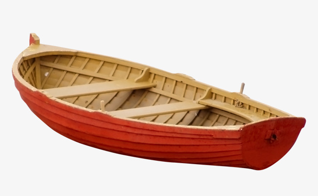 一只红色木船png素材-90设计