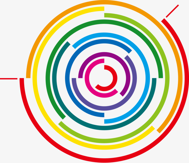 彩虹色圆盘元素矢量