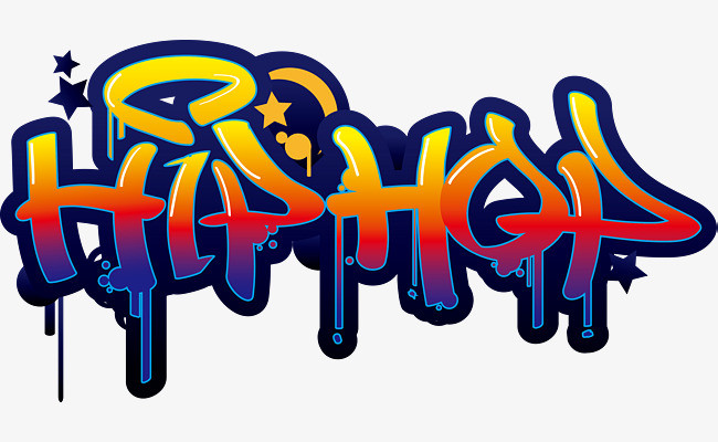 hiphop英文字母黑色流行颗粒散沙艺术字