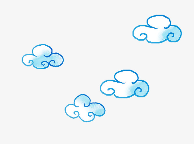 夏日卡通手绘风格彩虹云朵免抠素材
