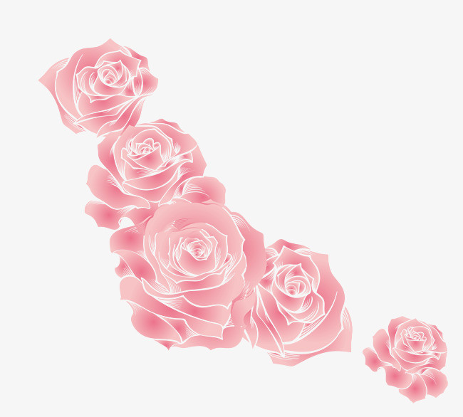 矢量粉色鲜花png素材-90设计