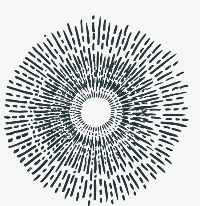 圆形空心光芒底纹