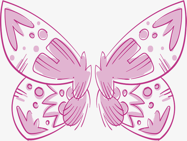 粉色手绘蝴蝶翅膀